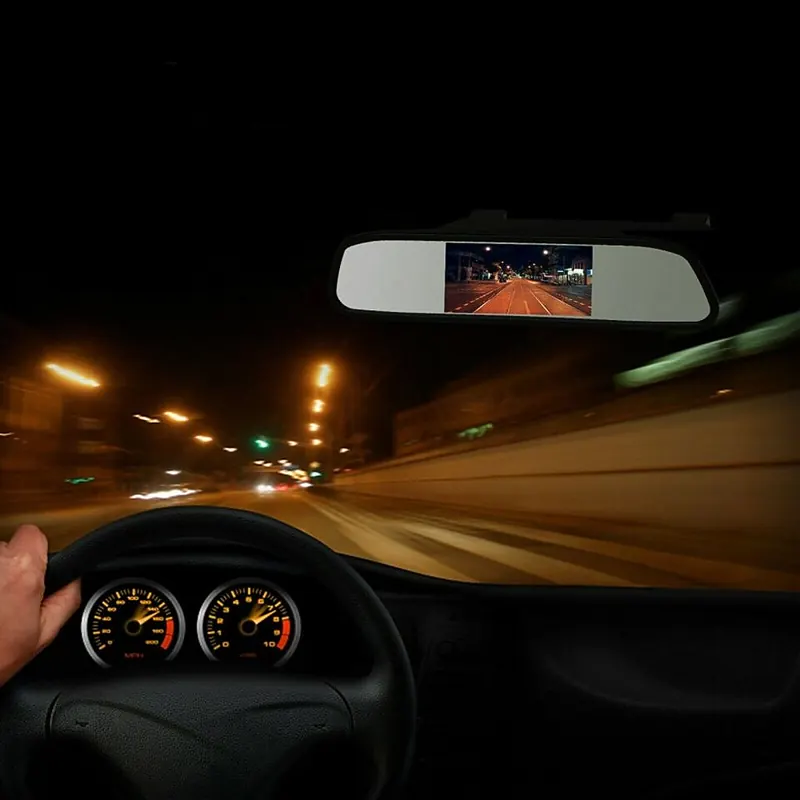 Reversing camera with mirror monitor