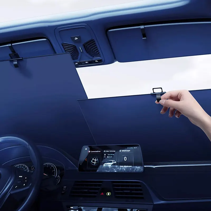 Retractable windscreen sun shade