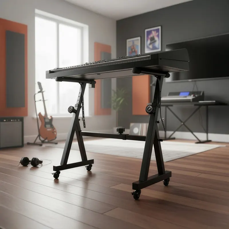 Z-style keyboard stand with wheels