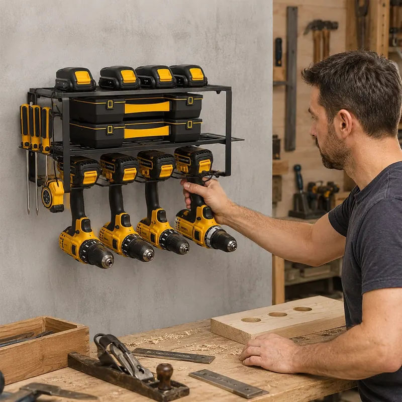 Wall-mounted drill organiser