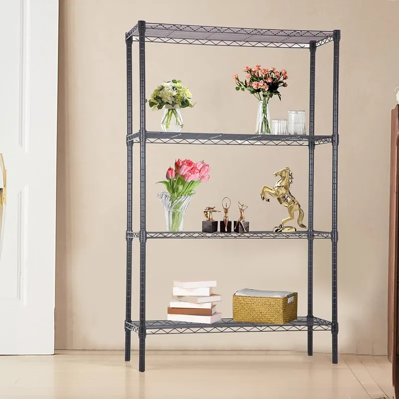 Wire shelving 90 × 45cm, black