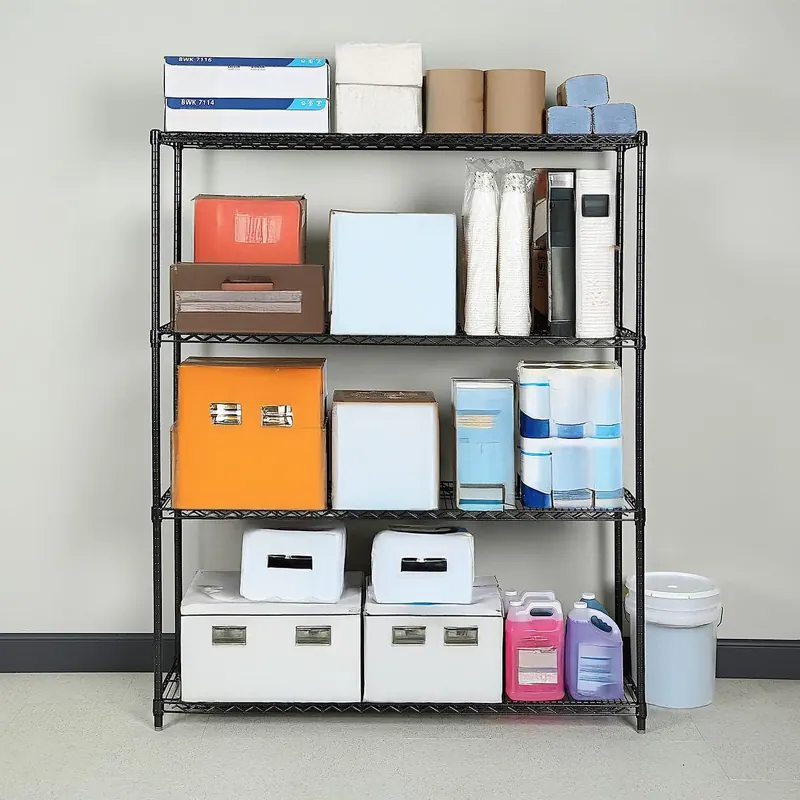 Wire shelving 120 × 45cm, black